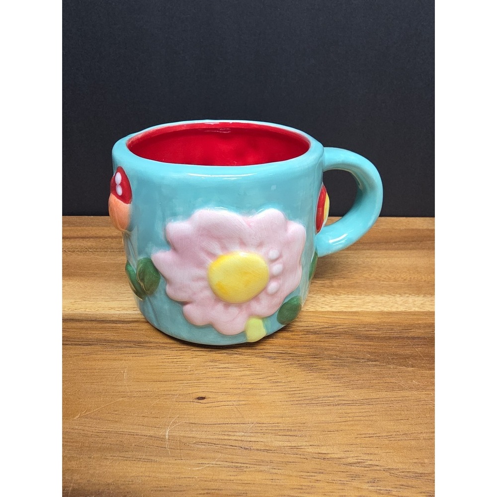 Glory Haus Mug Hand Painted 3D Flowers Spring NWO Box